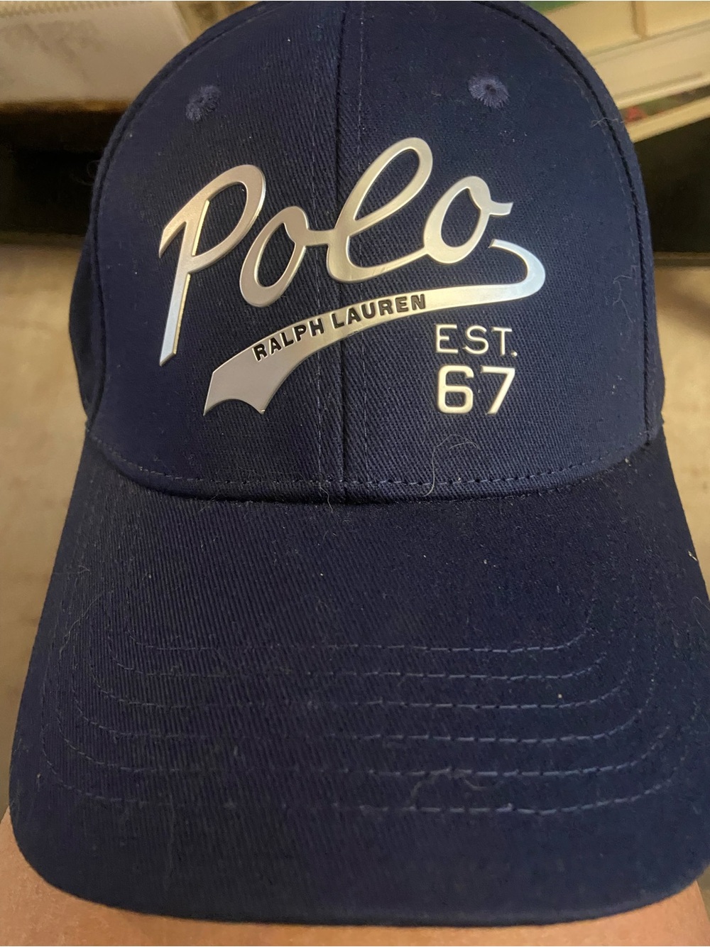 Ralph Lauren Navy Polo Script Logo Cap